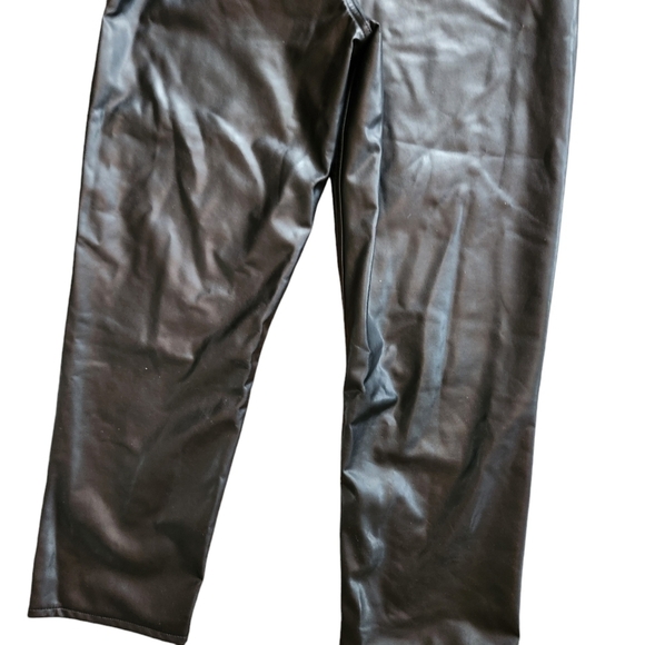 Abercrombie & Fitch Vegan Leather Pants Ankle Straight Ultra High Rise - Picture 8 of 12